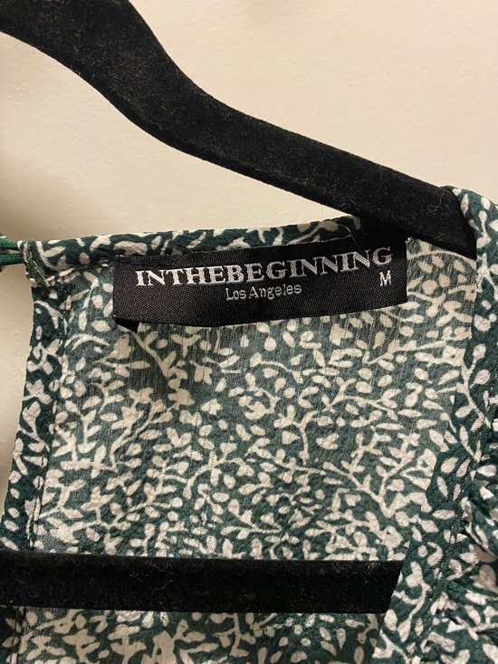 Green Floral Ruffle Tie-Waist Mini Dress - Picture 3 of 3